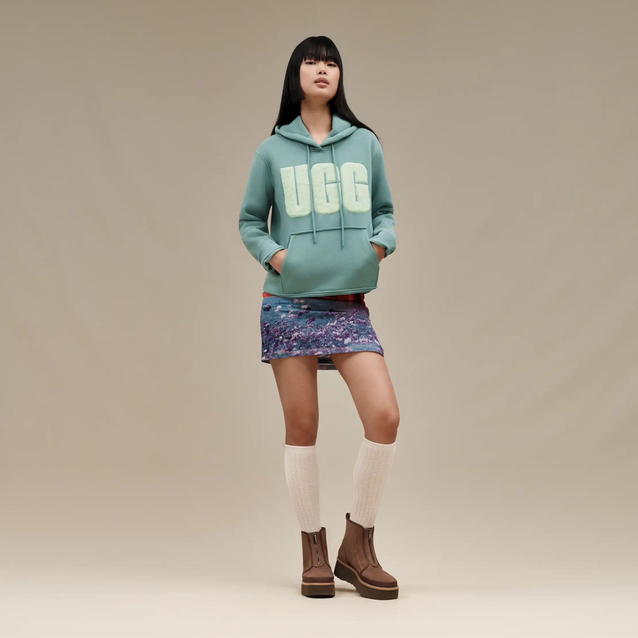 UGG® Rey Fuzzy Logo Hoodie for Women | UGG® EU